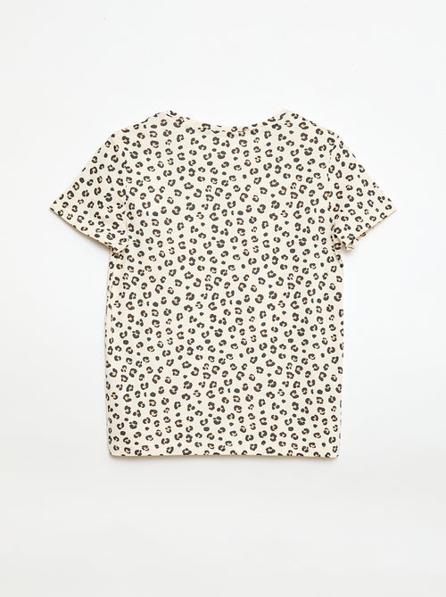 T-shirt a maniche corte con stampa leopardata - Kiabi T-shirt a maniche corte con stampa leopardata - Kiabi