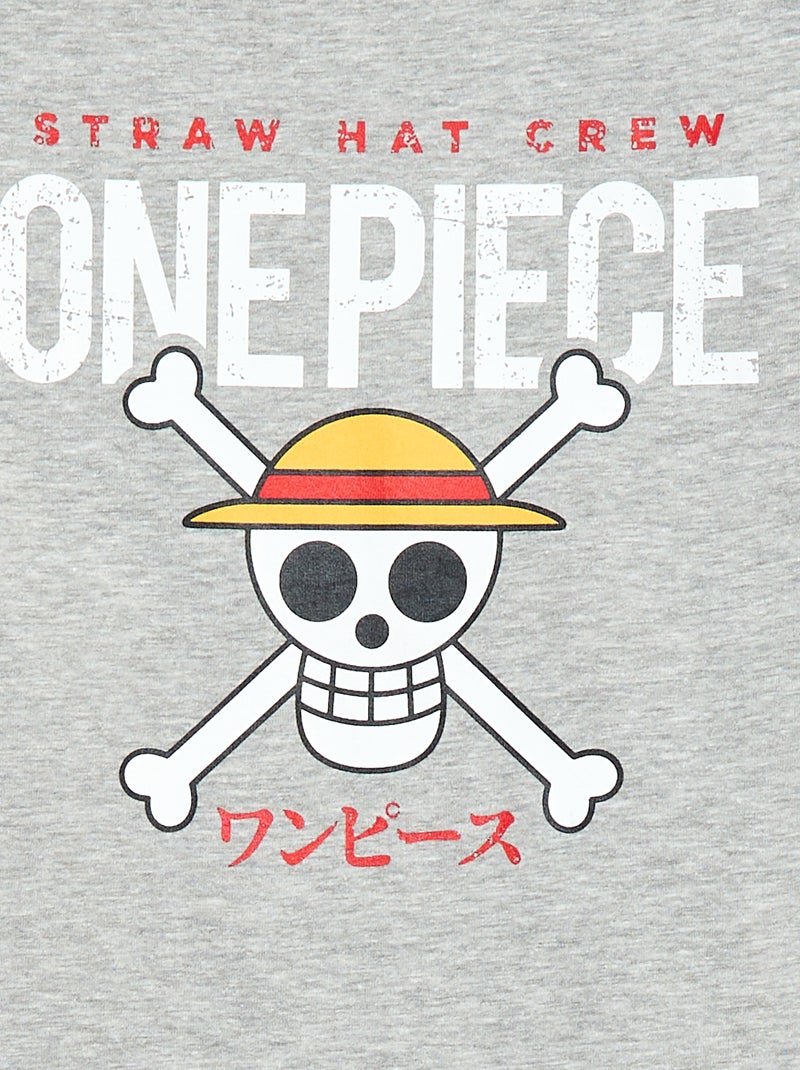 T-shirt a maniche corte con stampa 'Luffy - One Piece' Grigio - Kiabi