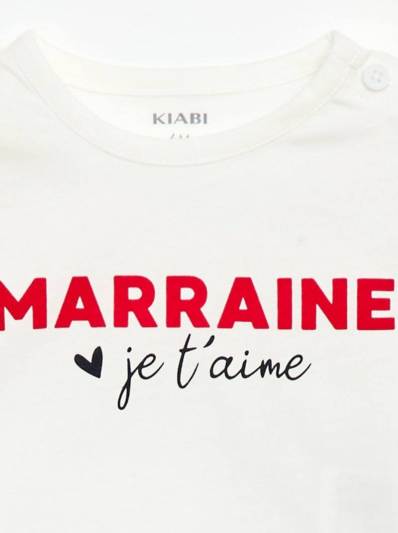 T-shirt a maniche corte con stampa 'Madrina' Bianco - Kiabi