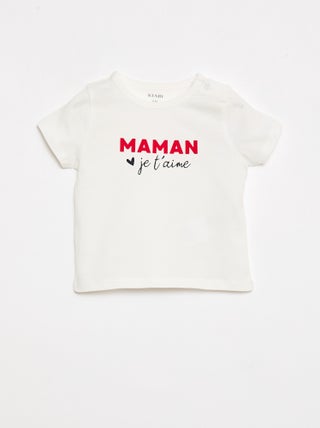 T-shirt a maniche corte con stampa "Mamma"