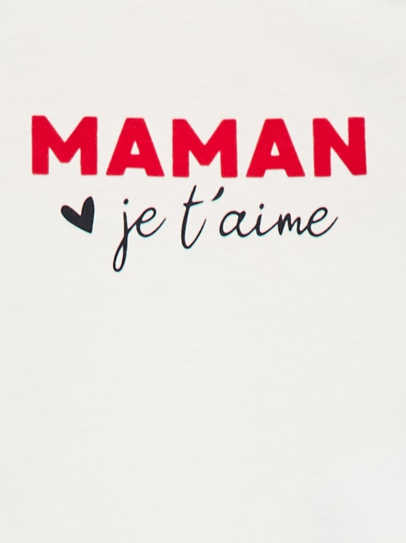T-shirt a maniche corte con stampa "Mamma" Bianco - Kiabi