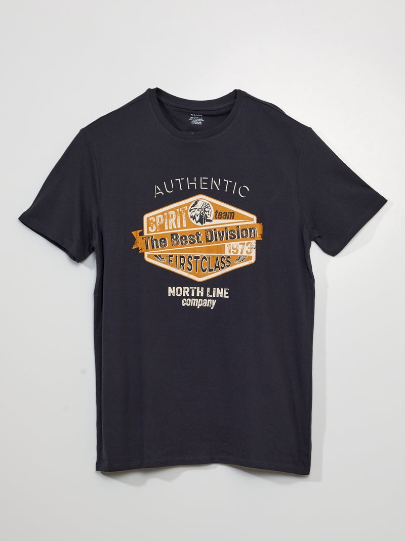 T-shirt a maniche corte con stampa NERO - Kiabi