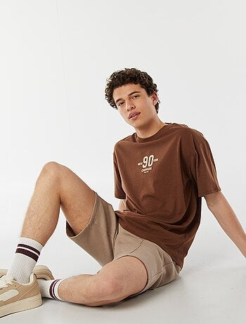 T-shirt a maniche corte con stampa 'New York' davanti e dietro