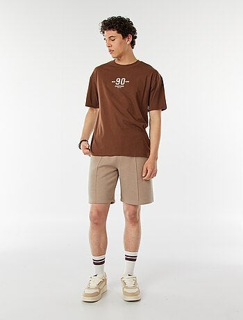 T-shirt a maniche corte con stampa 'New York' davanti e dietro