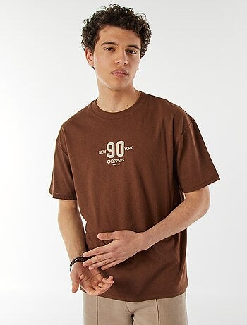 T-shirt a maniche corte con stampa 'New York' davanti e dietro