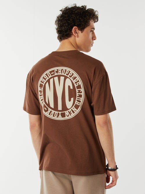 T-shirt a maniche corte con stampa 'New York' davanti e dietro - Kiabi