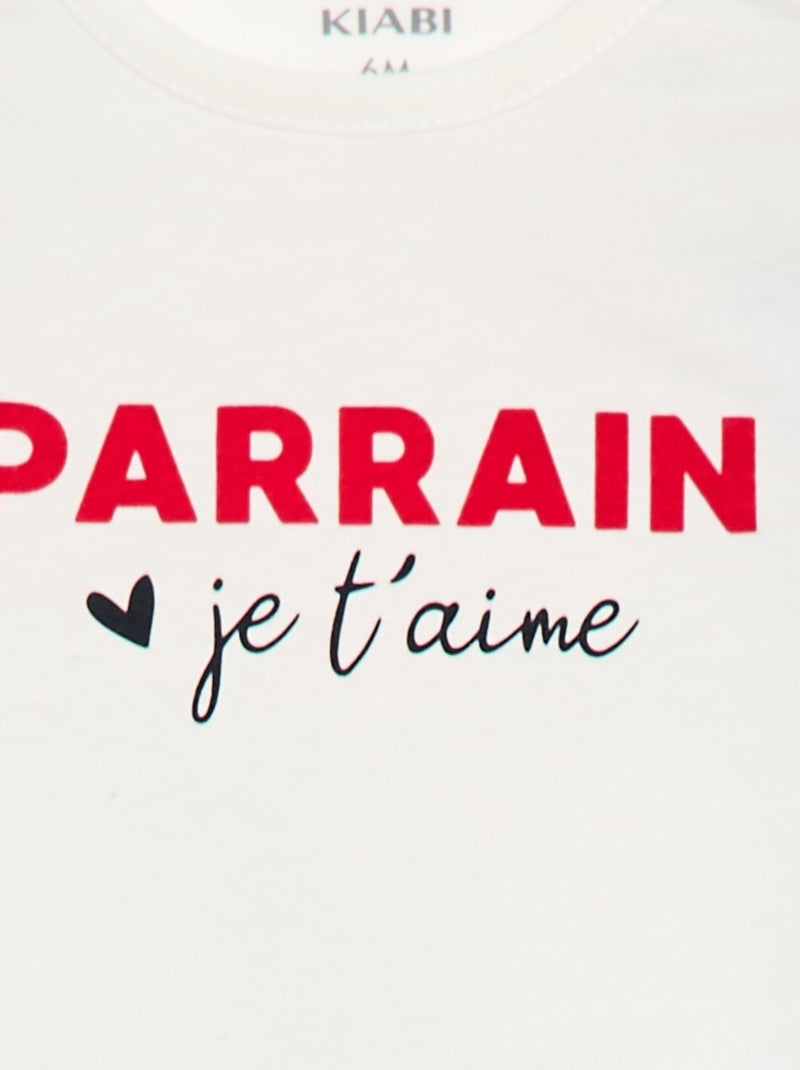 T-shirt a maniche corte con stampa 'Padrino' Bianco - Kiabi