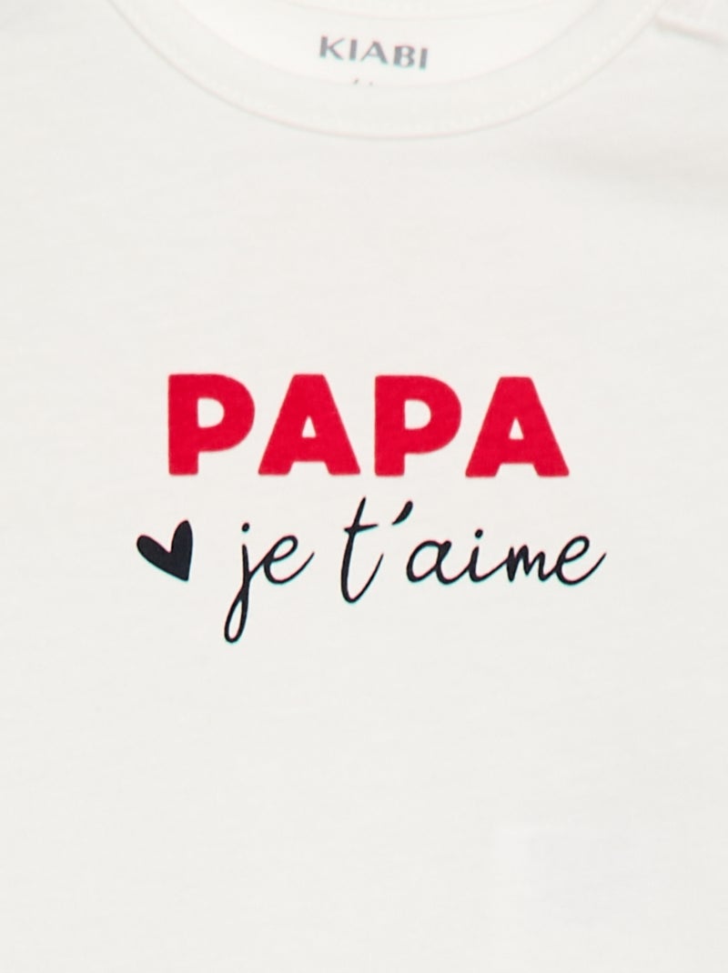 T-shirt a maniche corte con stampa 'Papà' Bianco - Kiabi