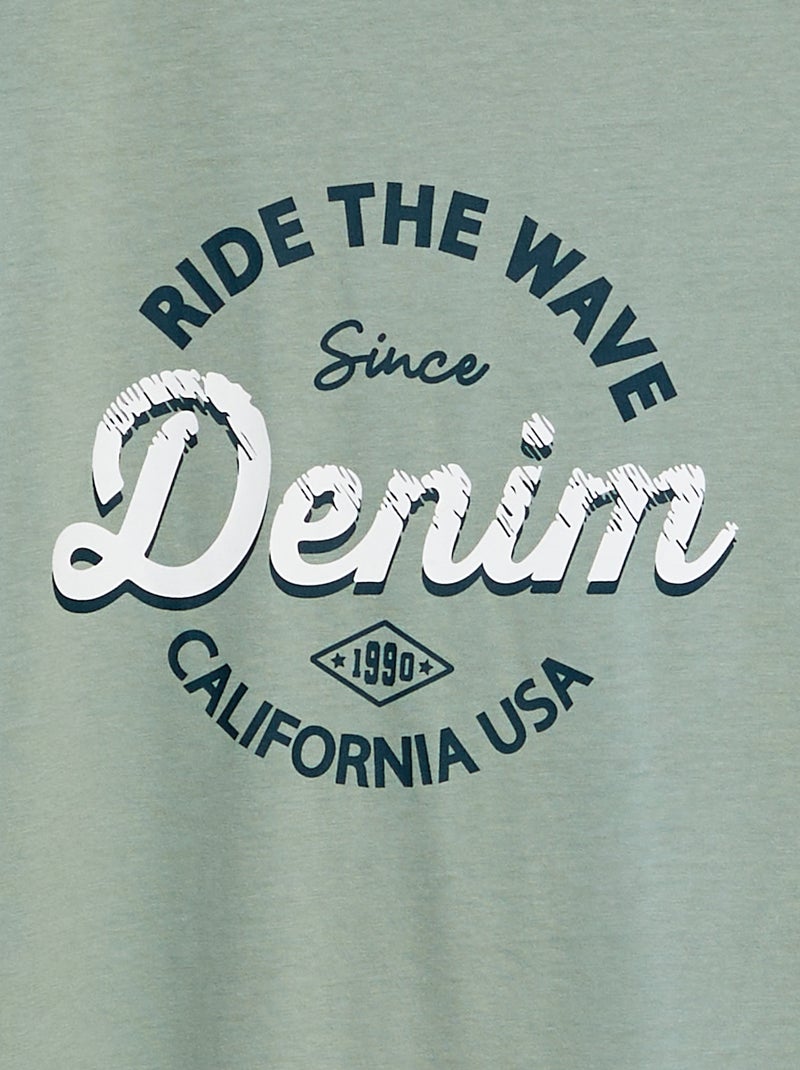 T-shirt a maniche corte con stampa 'Produkt' verde - Kiabi