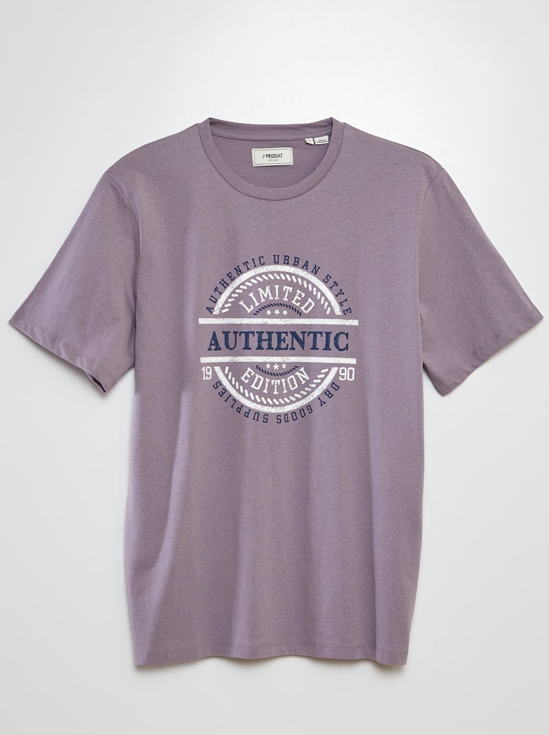 T-shirt a maniche corte con stampa 'Produkt' VIOLA - Kiabi