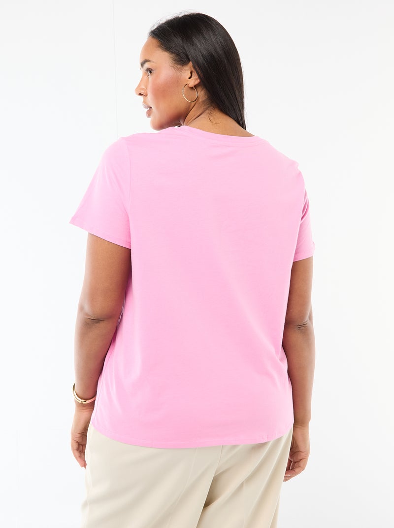 T-shirt a maniche corte con stampa Rosa - Kiabi