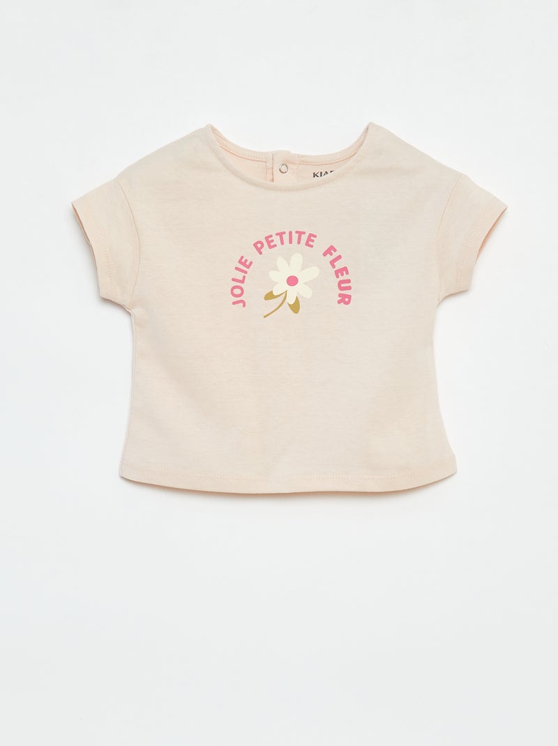 T-shirt a maniche corte con stampa Rosa - Kiabi
