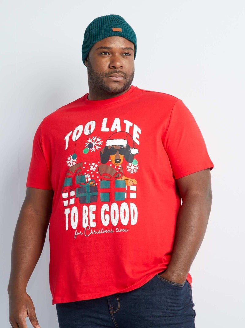 T-shirt a maniche corte con stampa ROSSO - Kiabi