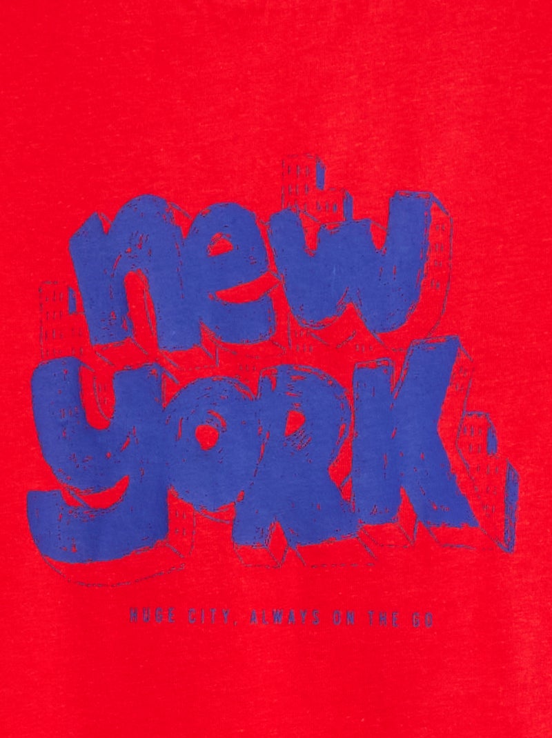 T-shirt a maniche corte con stampa ROSSO - Kiabi