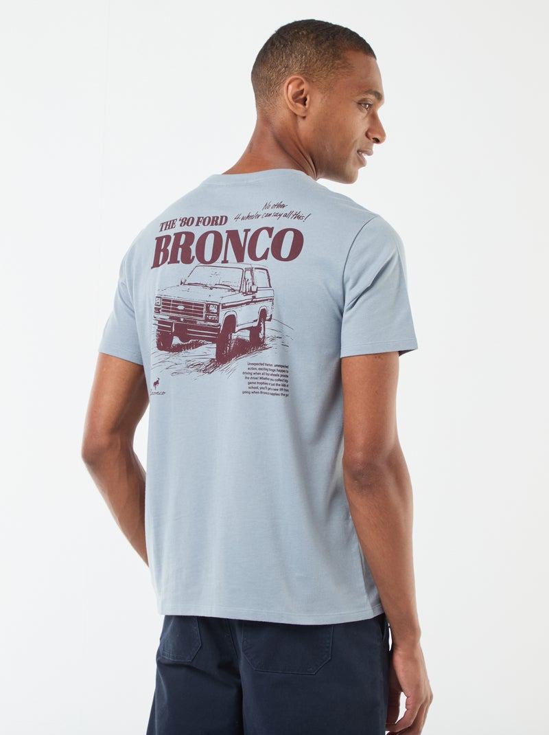 T-shirt a maniche corte con stampa sul petto Blu - Kiabi