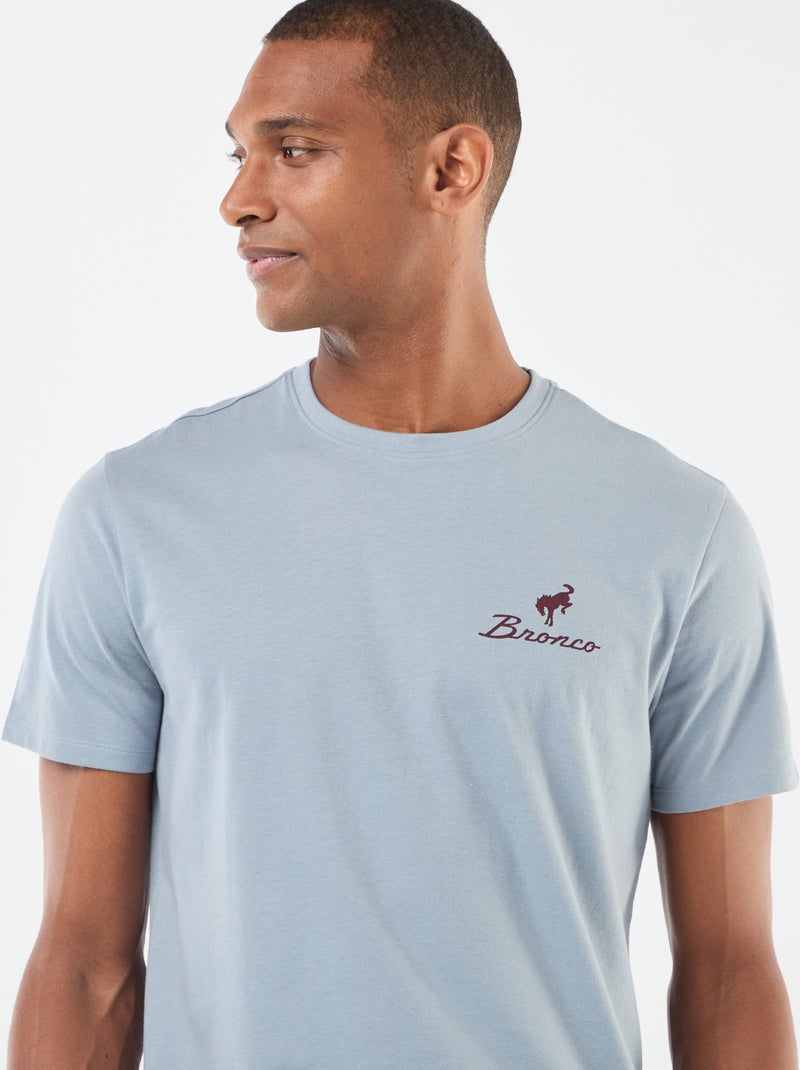 T-shirt a maniche corte con stampa sul petto Blu - Kiabi