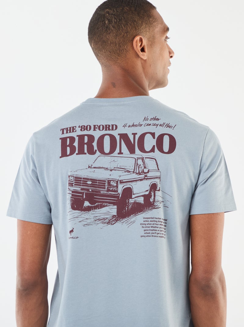 T-shirt a maniche corte con stampa sul petto Blu - Kiabi