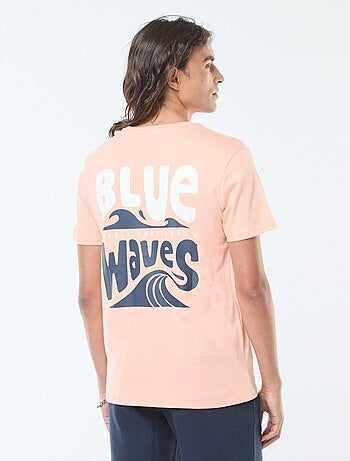 T-shirt a maniche corte con stampa 'Surf' davanti e dietro