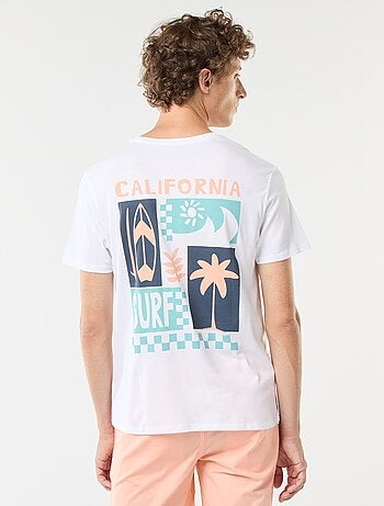 T-shirt a maniche corte con stampa 'Surf' davanti e dietro
