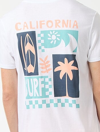 T-shirt a maniche corte con stampa 'Surf' davanti e dietro