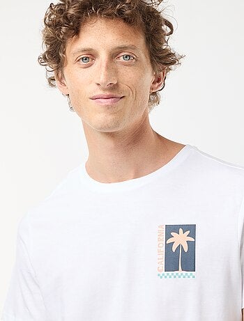 T-shirt a maniche corte con stampa 'Surf' davanti e dietro