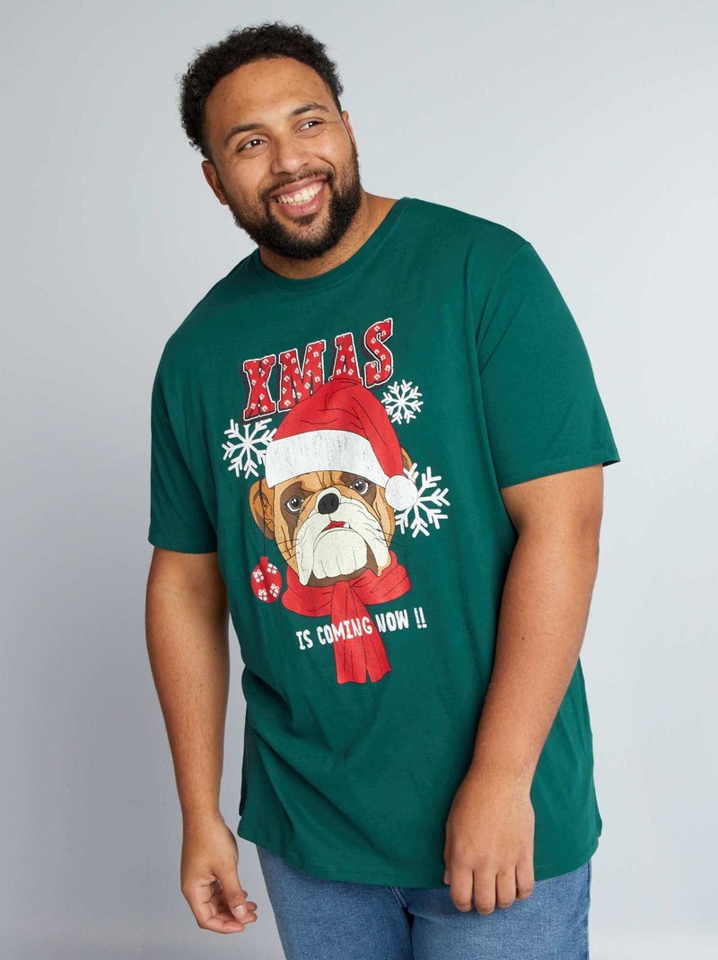 T-shirt a maniche corte con stampa VERDE - Kiabi