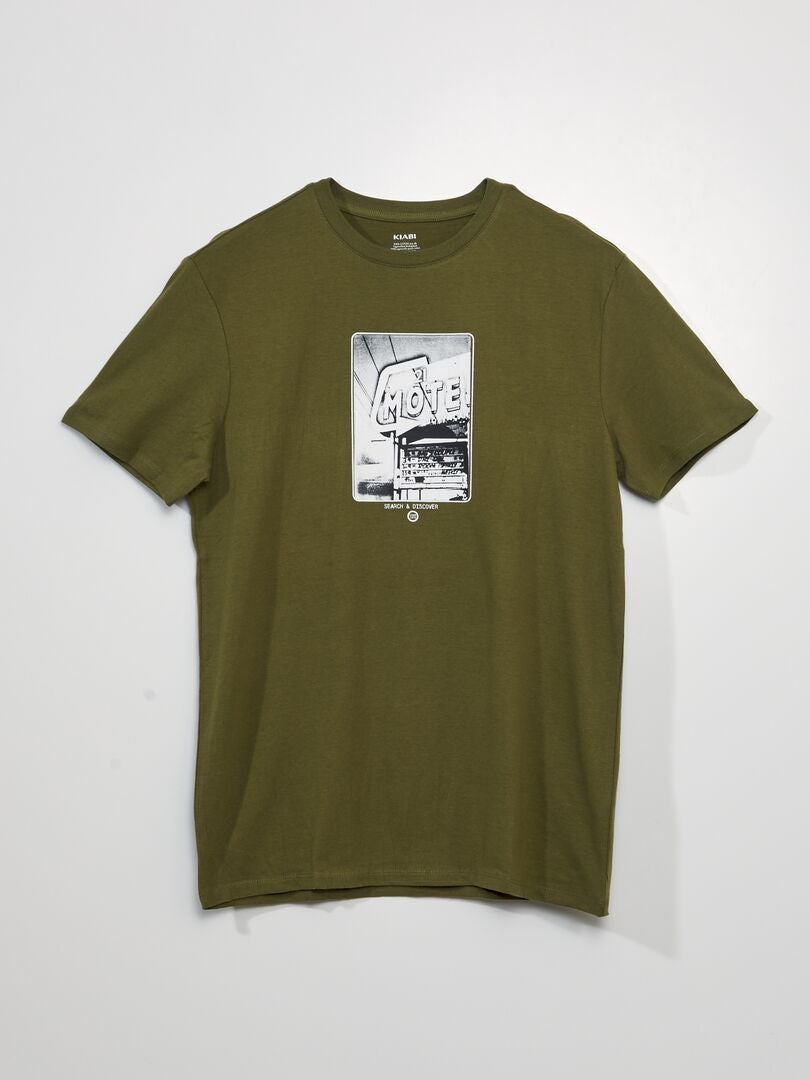 T-shirt a maniche corte con stampa VERDE - Kiabi