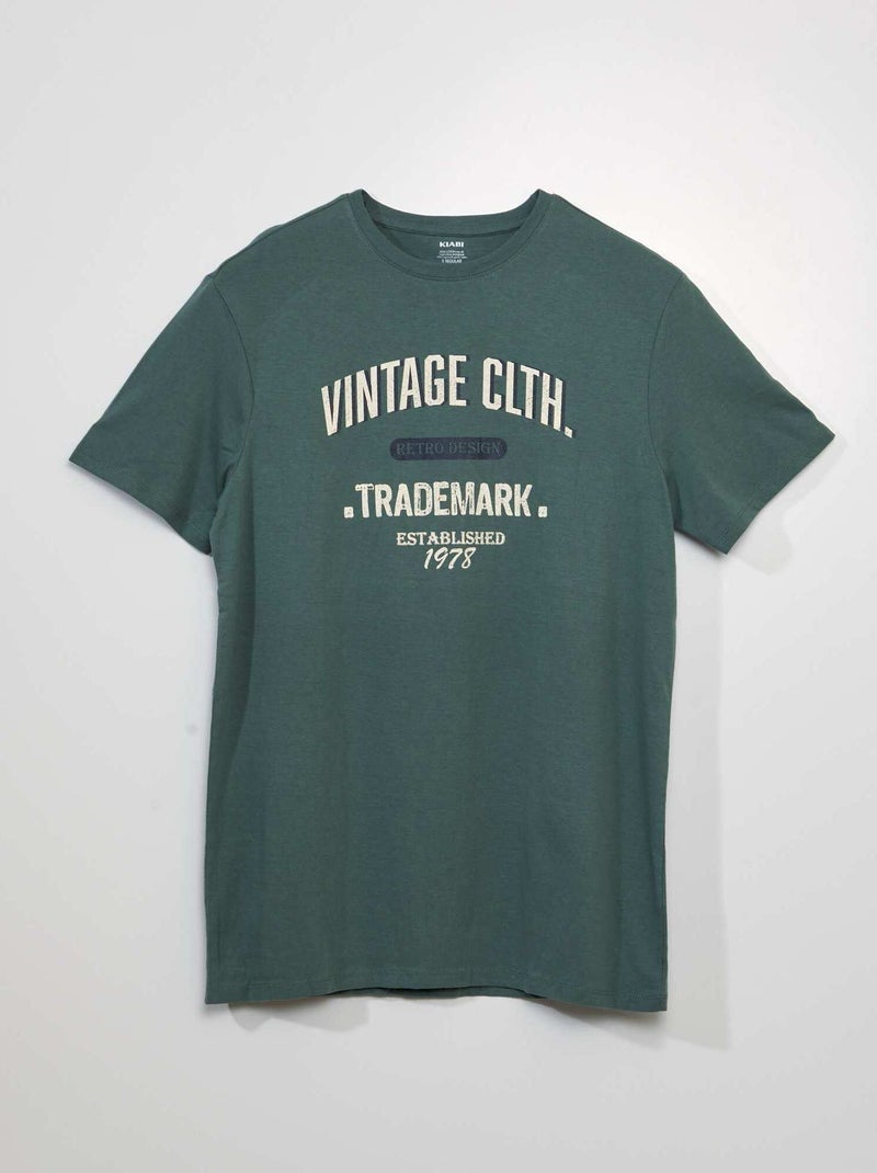 T-shirt a maniche corte con stampa VERDE - Kiabi