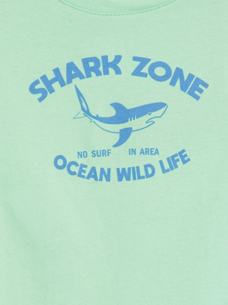 T-shirt a maniche corte con stampa VERDE - Kiabi