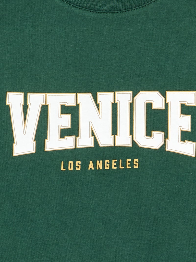T-shirt a maniche corte con stampa Verde - Kiabi