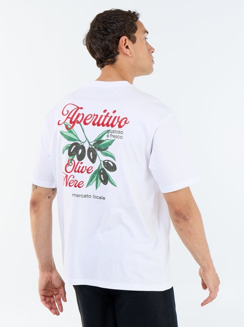 T-shirt a maniche corte con stampe e ricami fronte/retro - Kiabi