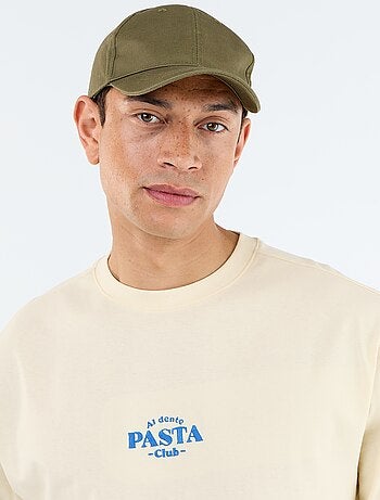 T-shirt a maniche corte con stampe e ricami fronte/retro