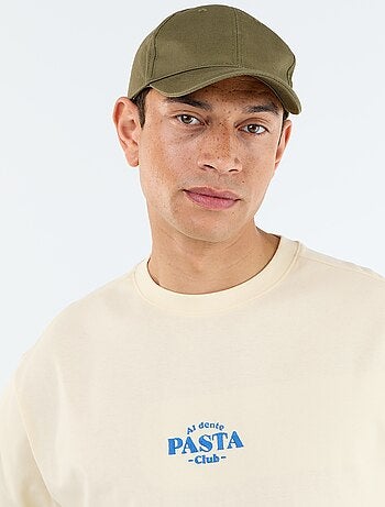 T-shirt a maniche corte con stampe e ricami fronte/retro