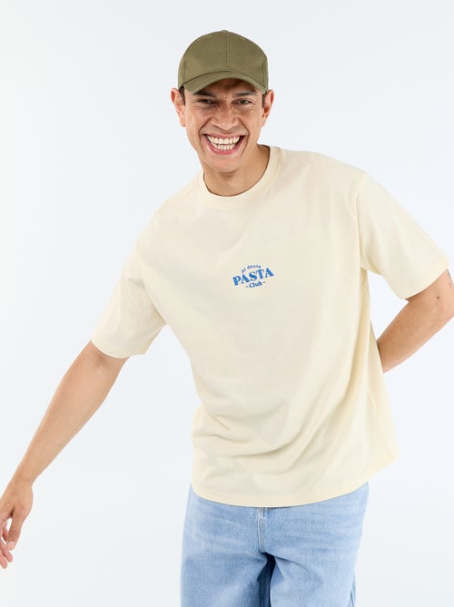 T-shirt a maniche corte con stampe e ricami fronte/retro - Kiabi