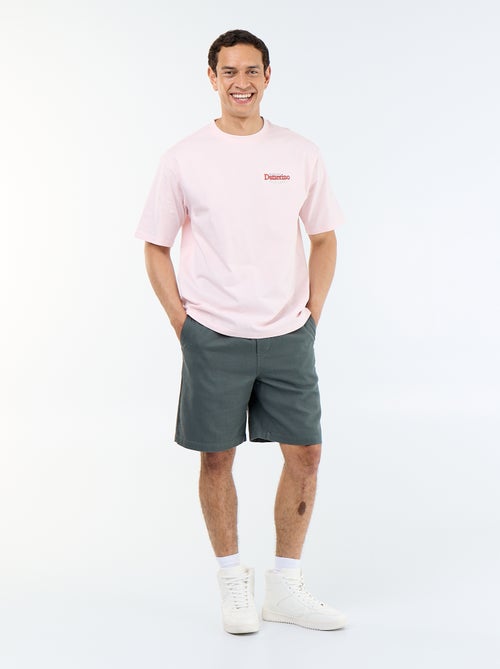 T-shirt a maniche corte con stampe e ricami fronte/retro - Kiabi