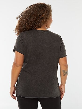 T-shirt a maniche corte con stelle e strass