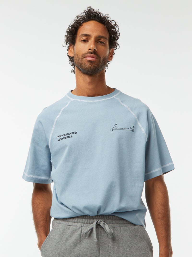 T-shirt a maniche corte con taglio oversize Blu - Kiabi