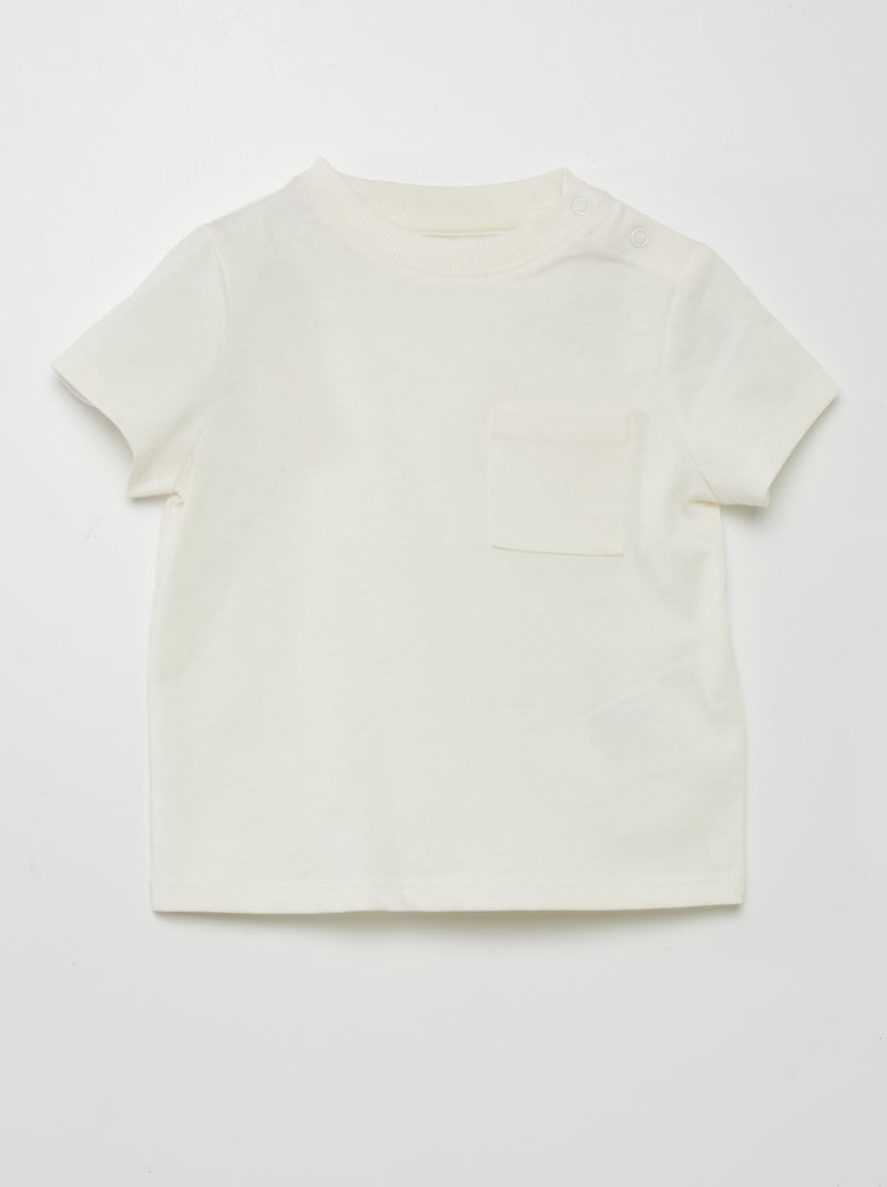 T-shirt a maniche corte con tasche BIANCO - Kiabi