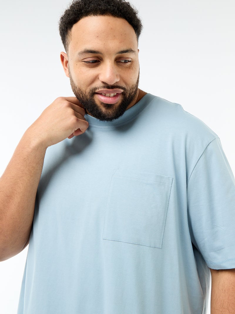 T-shirt a maniche corte con taschino sul petto Blu - Kiabi