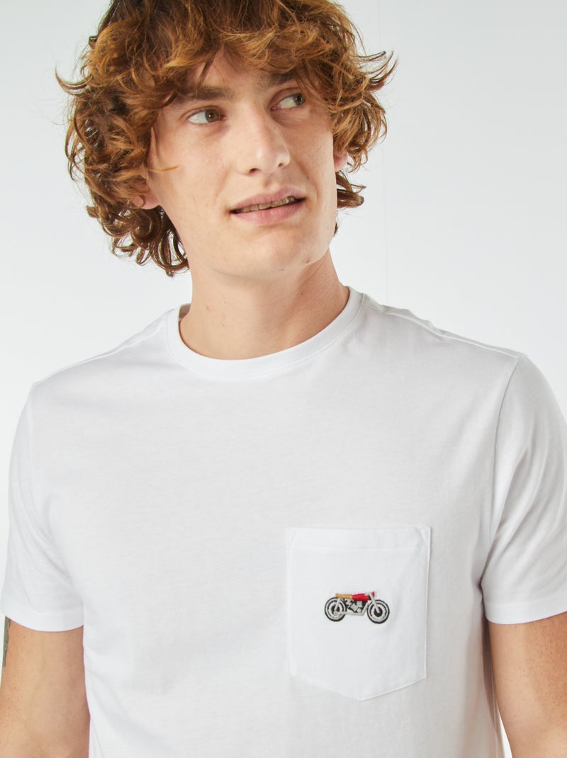 Solid SDBasto - Maglietta da uomo a maniche corte con tasca sul petto in 100% cotone, Grigio chiaro melange (1541011)., L