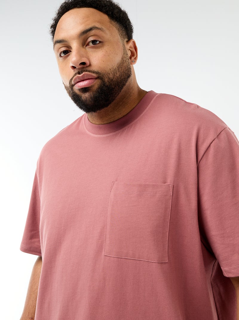 T-shirt a maniche corte con taschino sul petto Rosa - Kiabi
