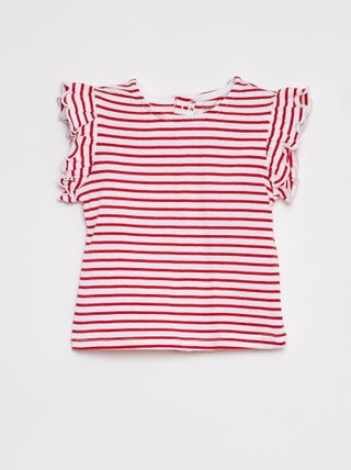 T-shirt a maniche corte con volant