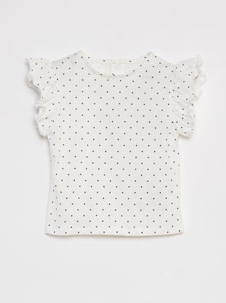 T-shirt a maniche corte con volant