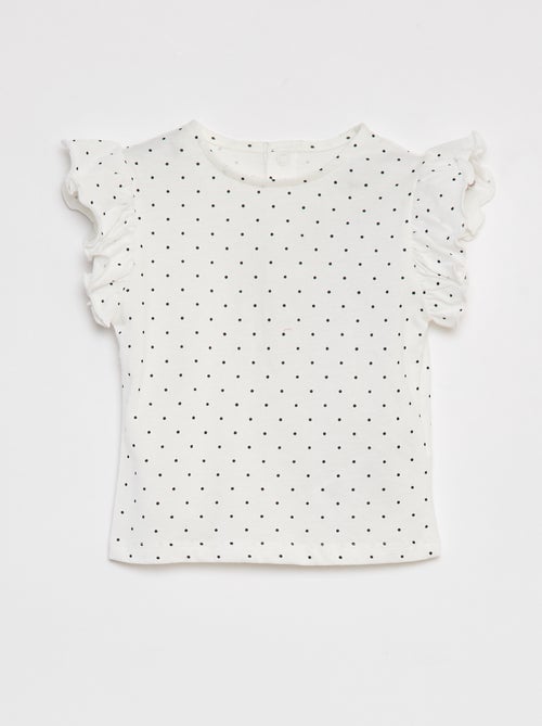 T-shirt a maniche corte con volant - Kiabi