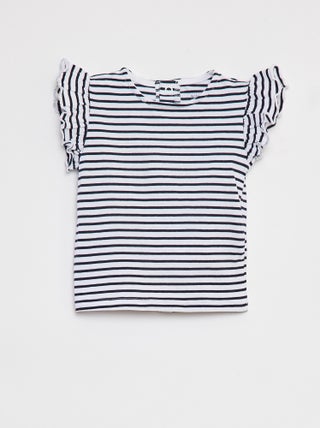 T-shirt a maniche corte con volant