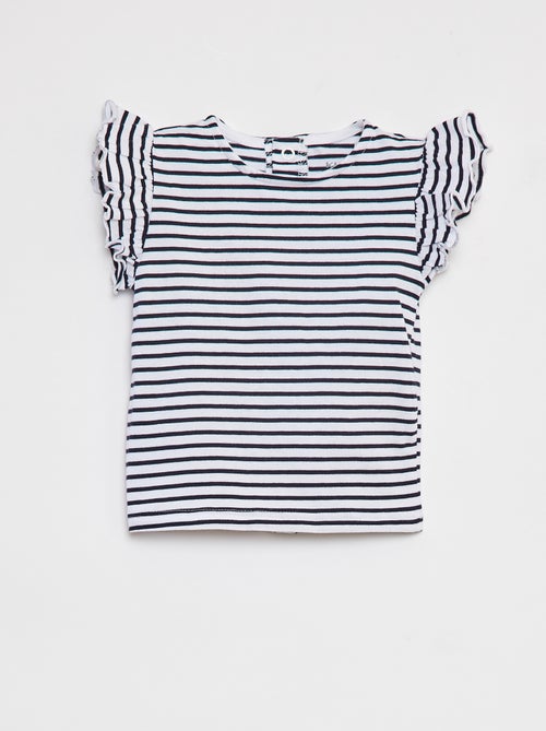 T-shirt a maniche corte con volant - Kiabi