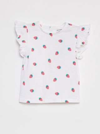 T-shirt a maniche corte con volant