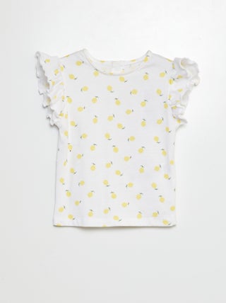 T-shirt a maniche corte con volant