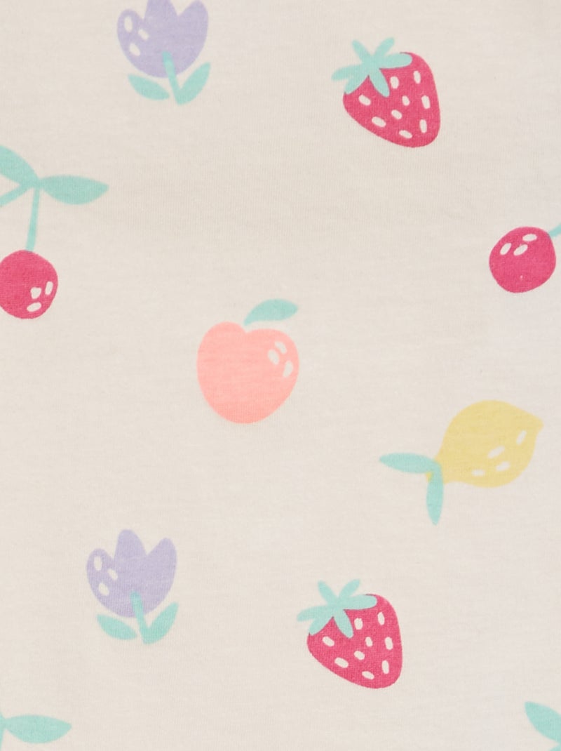 T-shirt a maniche corte con volant e stampa ROSA - Kiabi