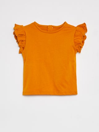 T-shirt a maniche corte con volant